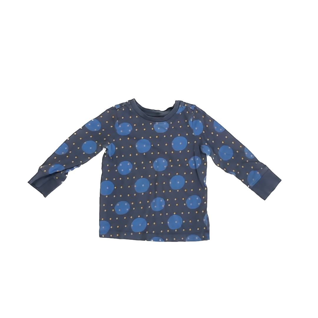 Hanna Andersson Boys Blue | Polka Dots Long Sleeve T-Shirt Size: 3T Blue | Polka Dots