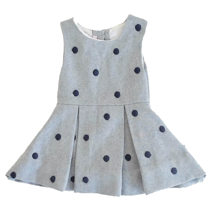 L'enfant luxe Girls Blue Polka Dots Dress Size: 18 Months Blue Polka Dots