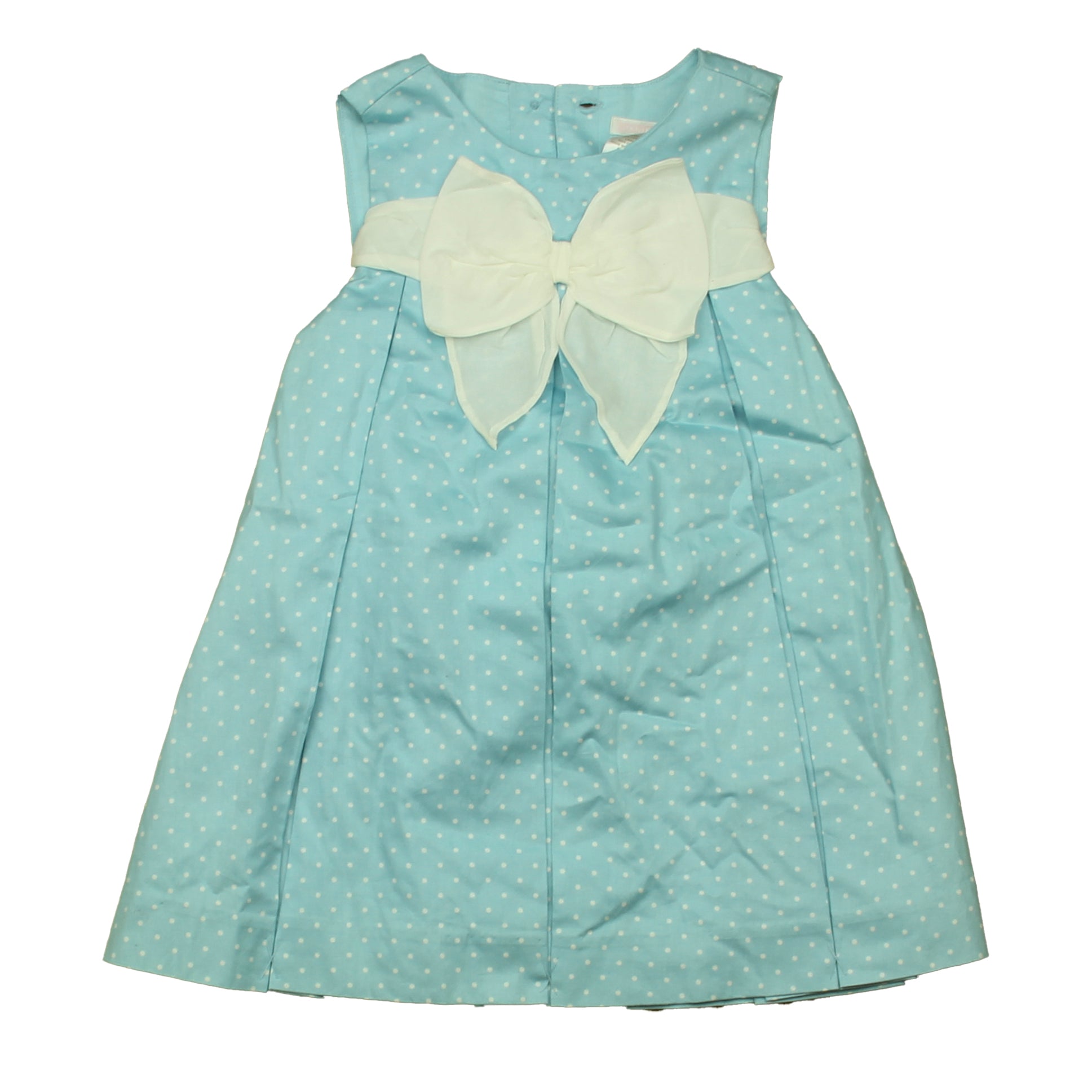 Janie and Jack Girls Blue Polka Dots Dress Size: 18-24 Months Blue Polka Dots