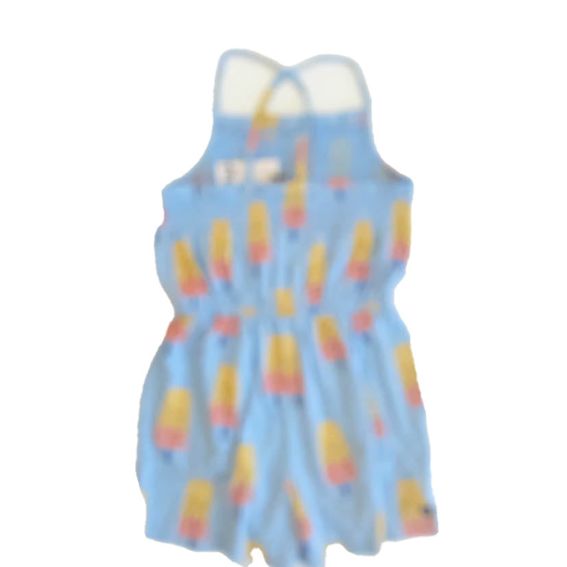 Tea Collection Girls Blue Popsicle Romper Size: 12 Years Blue Popsicle