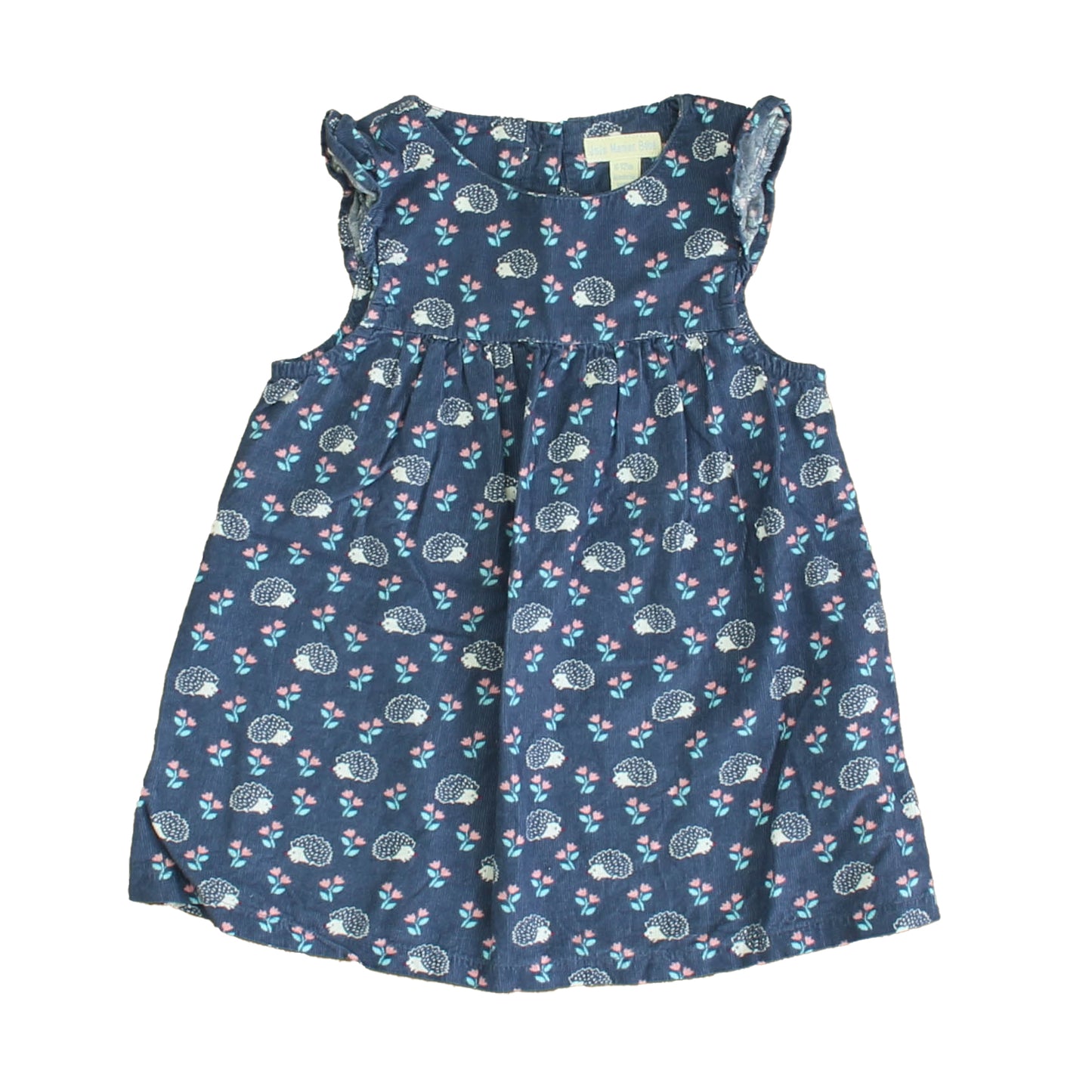 JoJo Maman Bebe Girls Blue Porcupine Dress Size: 6-12 Months
