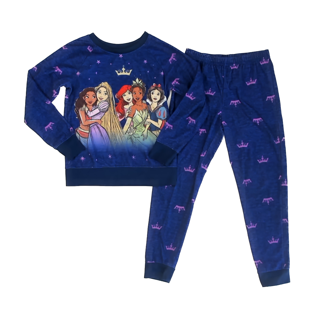 Disney Girls Blue Princess 2-piece Pajamas Size: 8 Years Blue Princess