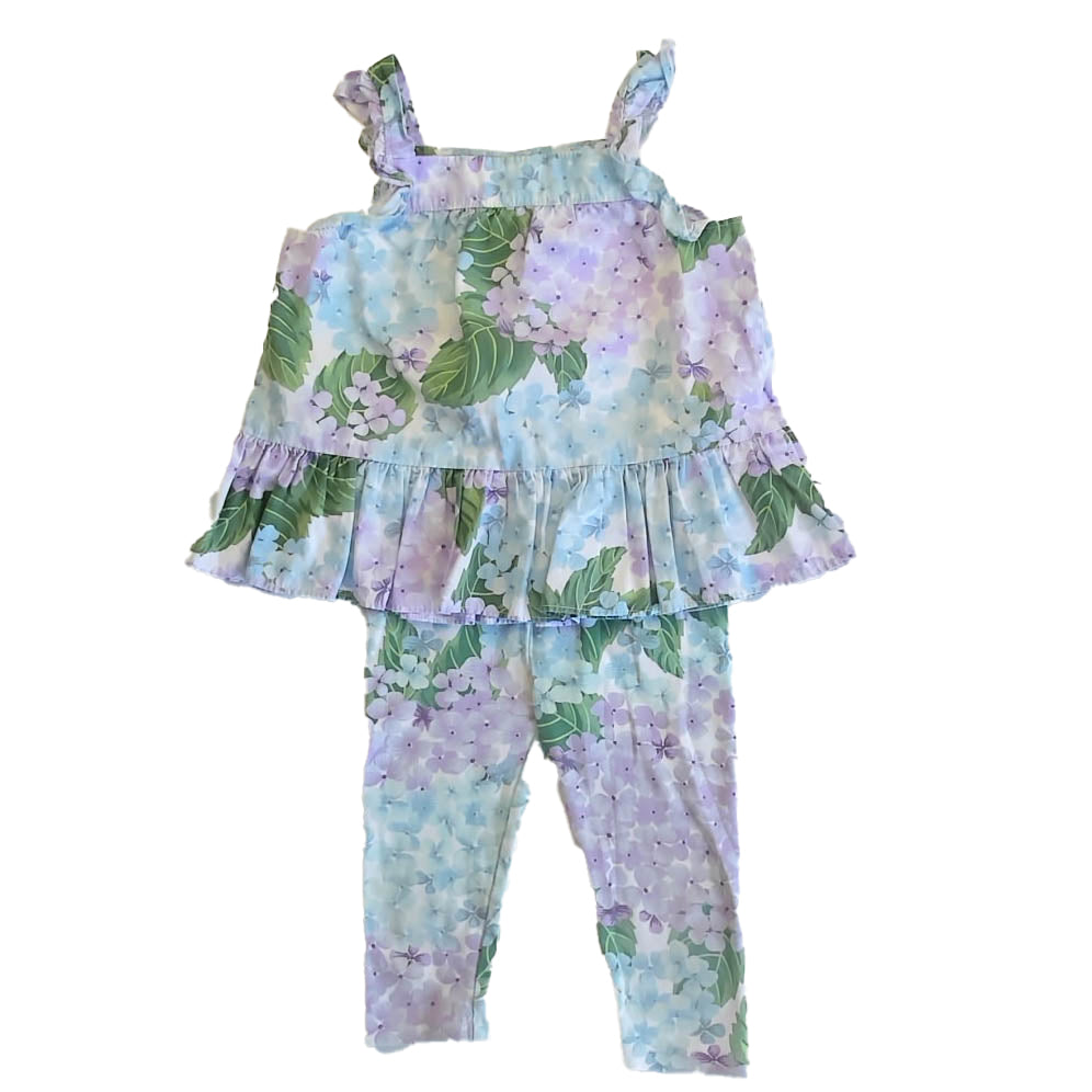 Gymboree Girls Blue | Purple Floral Apparel Sets Size: 4T Blue | Purple Floral