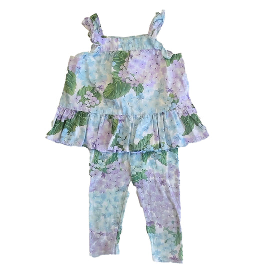 Gymboree Girls Blue | Purple Floral Apparel Sets Size: 4T Blue | Purple Floral