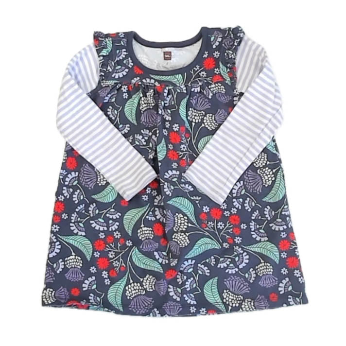 Tea Collection Girls Blue | Purple Stripe Dress Size: 2T Blue | Purple Stripe