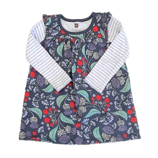 Tea Collection Girls Blue | Purple Stripe Dress Size: 2T Blue | Purple Stripe