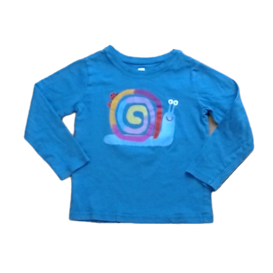 Tea Collection Girls Blue | Rainbow Snail Long Sleeve Tops Size: 3T Blue | Rainbow Snail