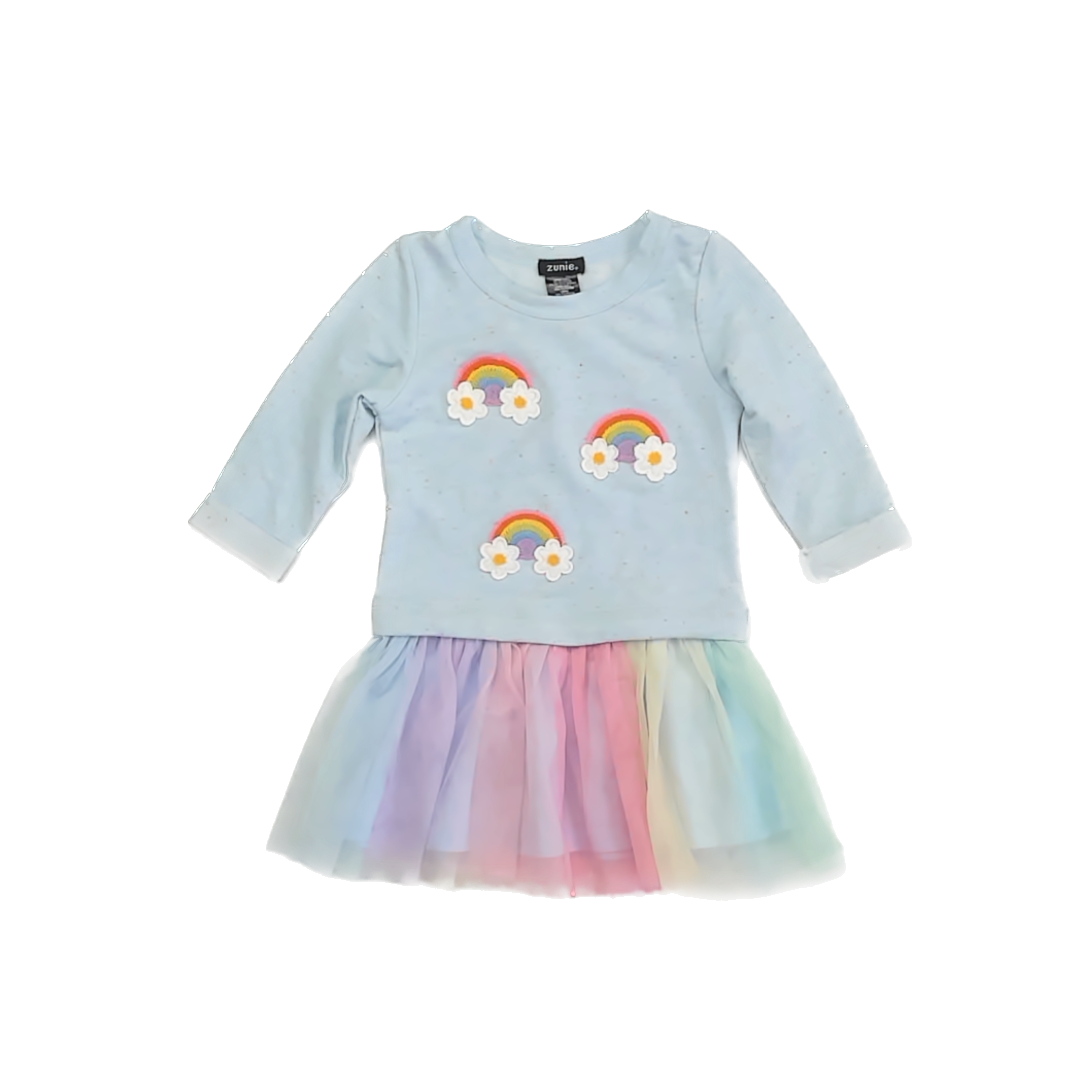 Zunie Girls Blue | Rainbow Dress Size: 3T Blue | Rainbow
