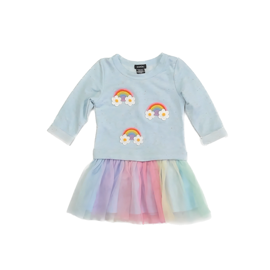 Zunie Girls Blue | Rainbow Dress Size: 3T Blue | Rainbow