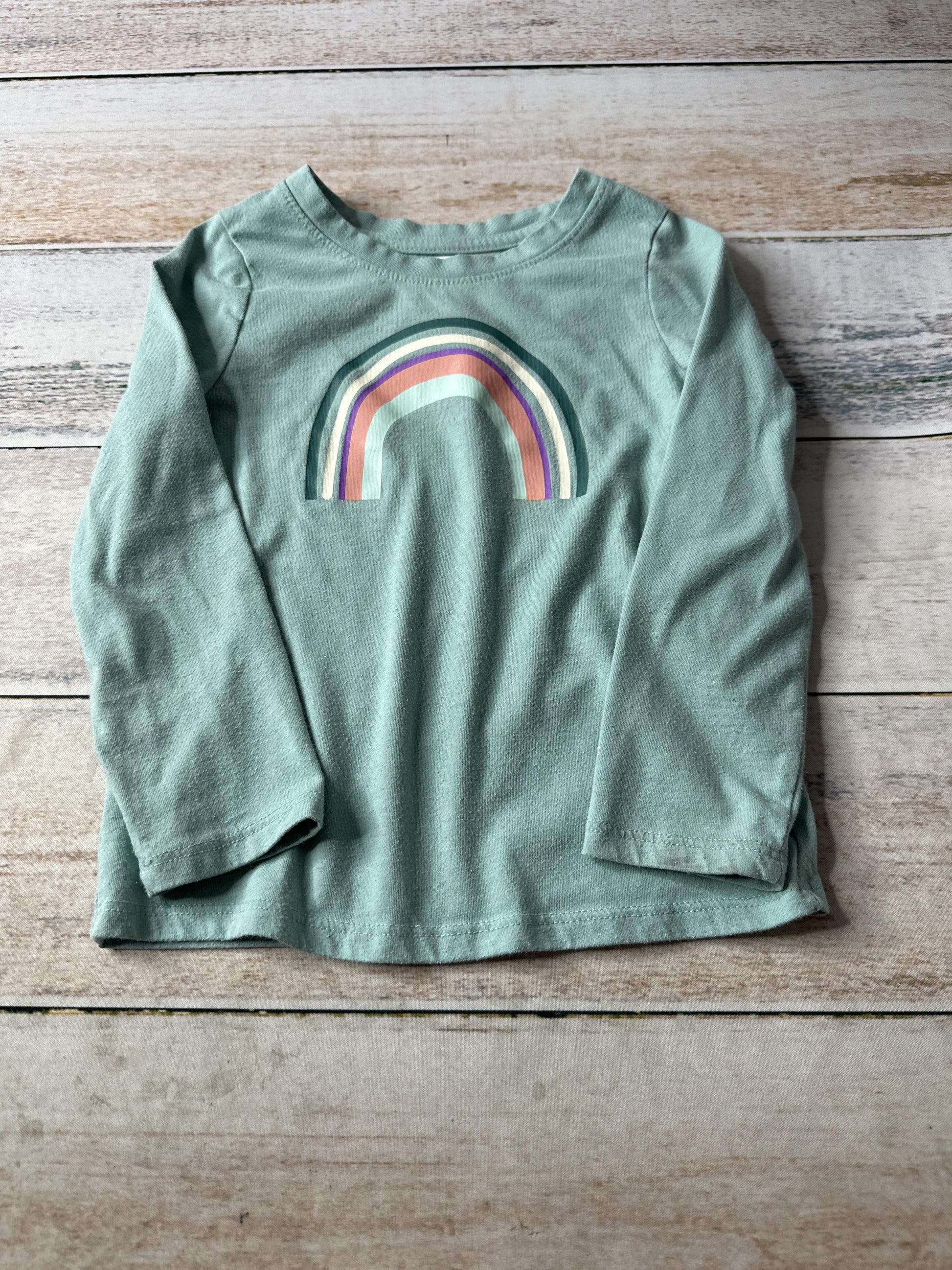 Cat & Jack Girls Blue | Rainbow Long Sleeve Shirt Size: 3T Blue | Rainbow