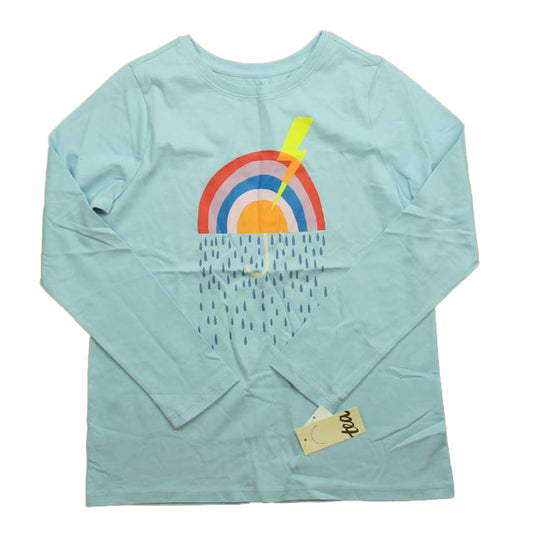 Tea Girls Blue Rainbow Long Sleeve Shirt Size: 12 Years