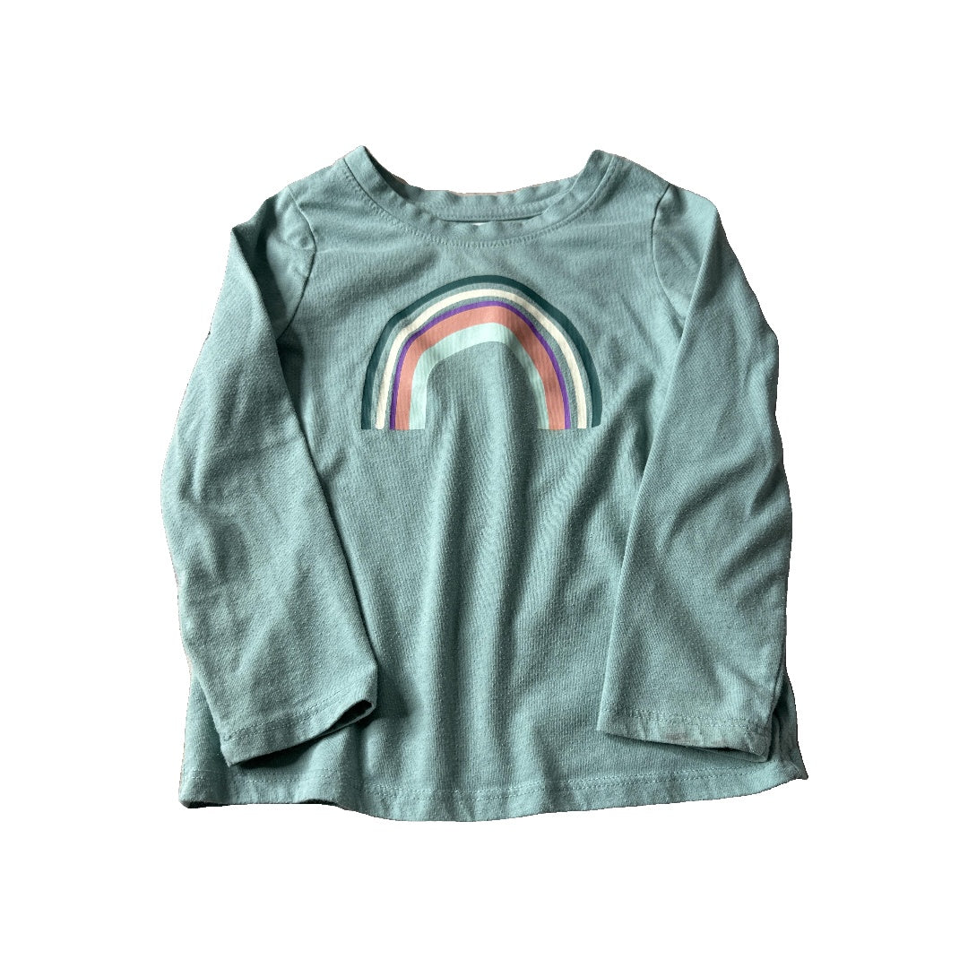 Cat & Jack Girls Blue | Rainbow Long Sleeve Shirt Size: 3T Blue | Rainbow