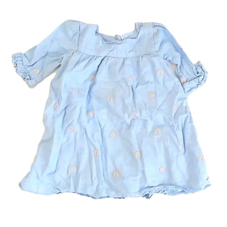 Janie & Jack Girls Blue Rainbows Dress Size: 18-24 Months Blue Rainbows
