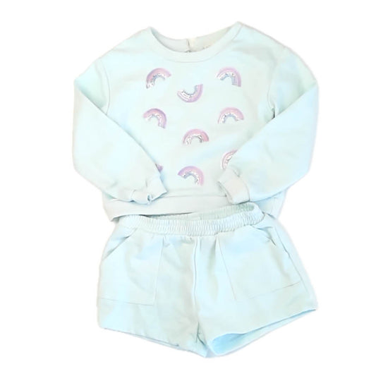 Btween Girls Blue Rainbows Apparel Sets Size: 24 Months Blue Rainbows