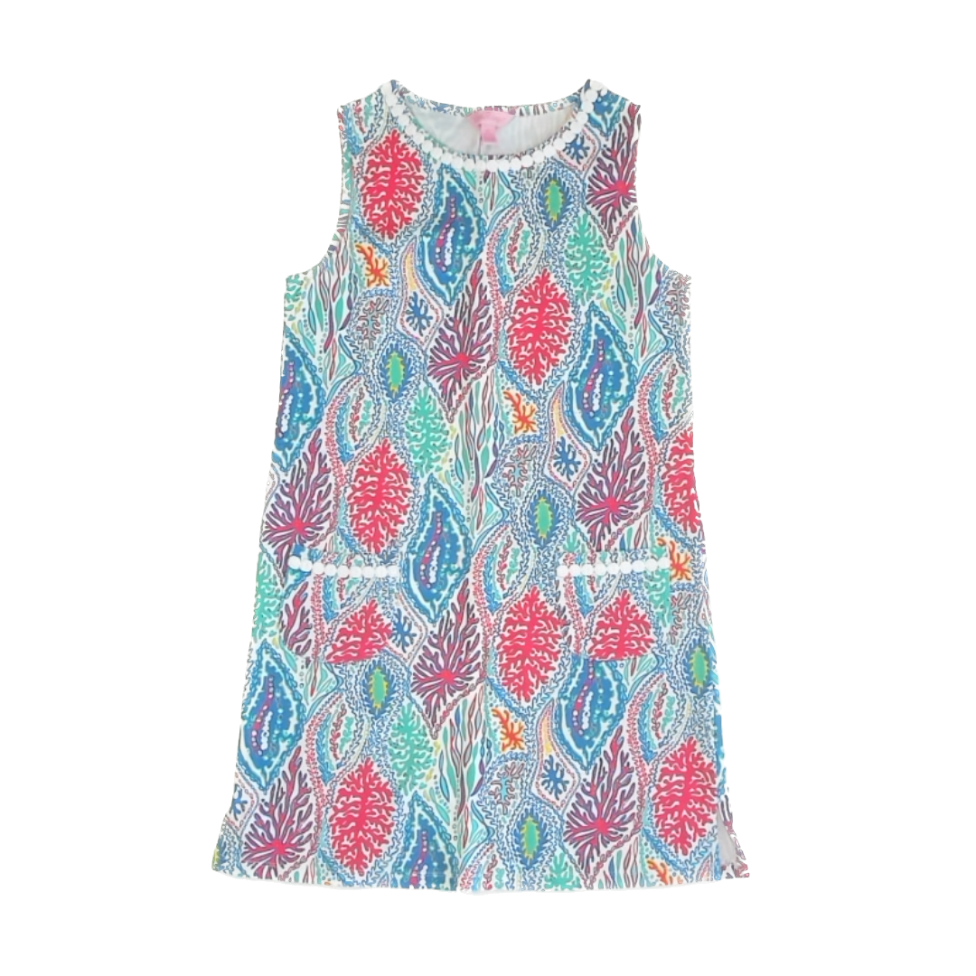 Lilly Pulitzer Girls Blue | Red | Floral Dress Size: XL (12-14) Blue | Red | Floral