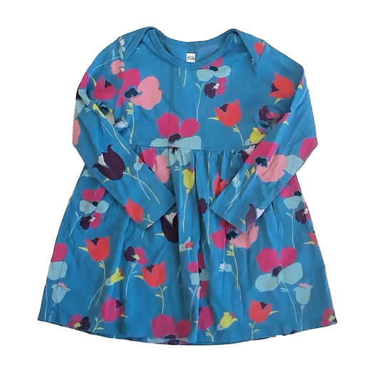 Tea Collection Girls Blue | Red Floral Dress Size: 18-24 Months Blue | Red Floral