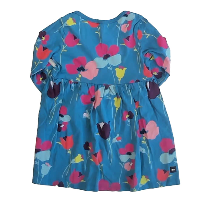Tea Collection Girls Blue | Red Floral Dress Size: 18-24 Months Blue | Red Floral