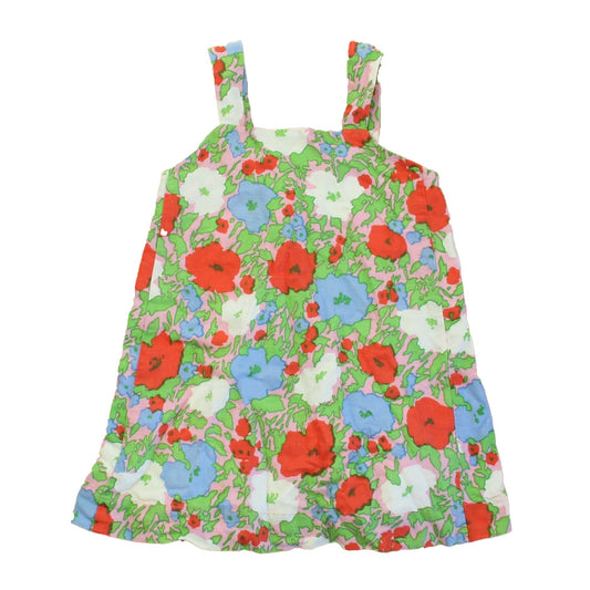 Crewcuts Girls Blue | Red Floral Dress Size: 3T