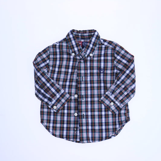 Chaps Boys Blue | Red | Green Plaid Button Down Long Sleeve Size: 12 Months Blue | Red | Green Plaid