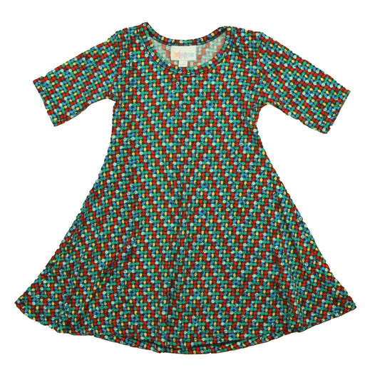 Lularoe Girls Blue | Red | Green Dress Size: 2T Blue | Red | Green