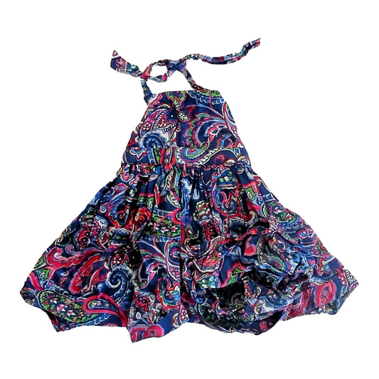 Ralph Lauren Girls Blue | Red Paisley Dress Size: 6 Months Blue | Red Paisley