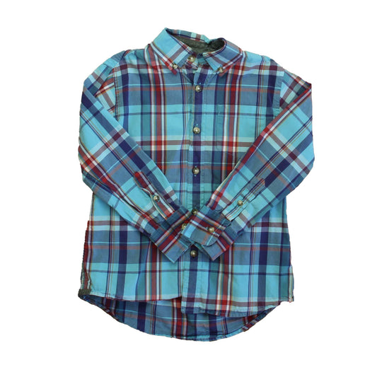 Crewcuts Boys Blue | Red Plaid Button Down Long Sleeve Size: 4-5T