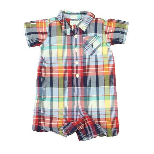 Ralph Lauren Boys Blue | Red Plaid Romper Size: 3 Months Blue | Red Plaid