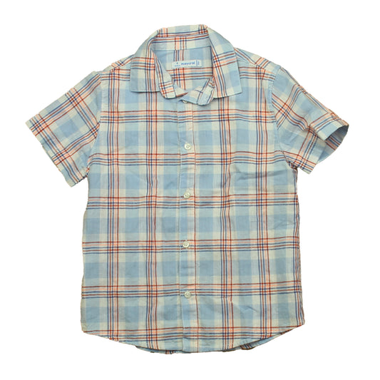 Mayoral Boys Blue | Red Plaid Button Down Short Sleeve Size: 4T