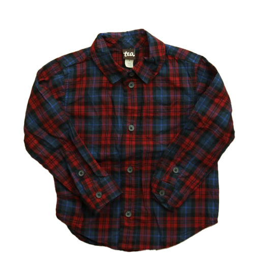 Tea Boys Blue | Red | Plaid Button Down Long Sleeve Size: 2T