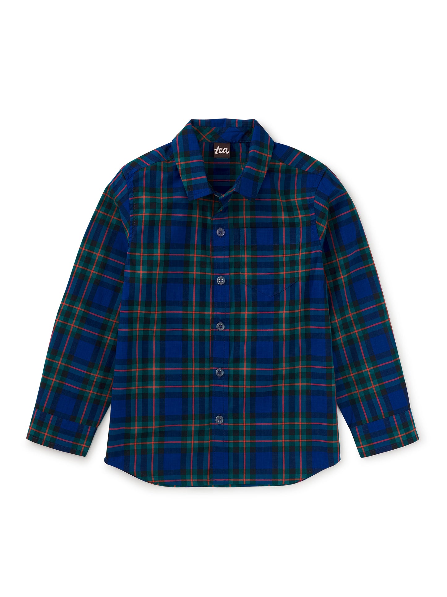 Tea Collection Boys Blue | Red Plaid Button Down Long Sleeve Size: 5T Blue | Red Plaid