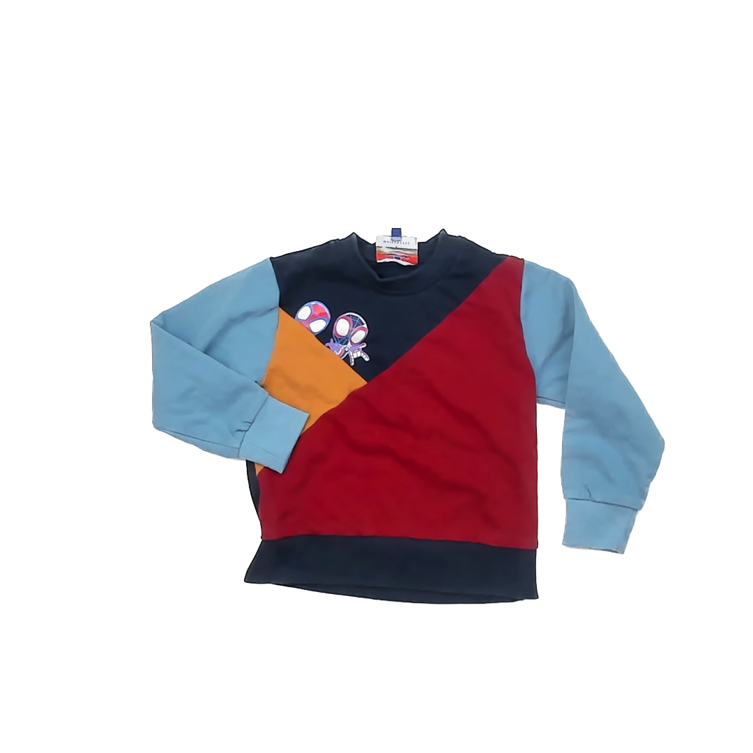 Spiderman x Maisonette Boys Blue | Red | Spiderman Sweatshirt Size: 5T Blue | Red | Spiderman