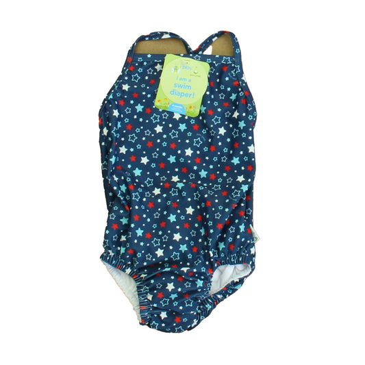 iPlay Girls Blue | Red Stars 1-piece Swimsuit Size: 6 Months Blue | Red Stars