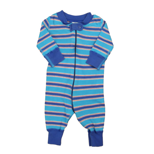Hanna Andersson Boys Blue | Red Stripe 1-piece Non-footed Pajamas Size: 0-6 Months Blue | Red Stripe