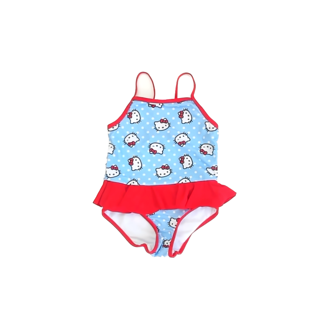 Hello Kitty Girls Blue | Red 1-piece Swimsuit Size: 2T Blue | Red