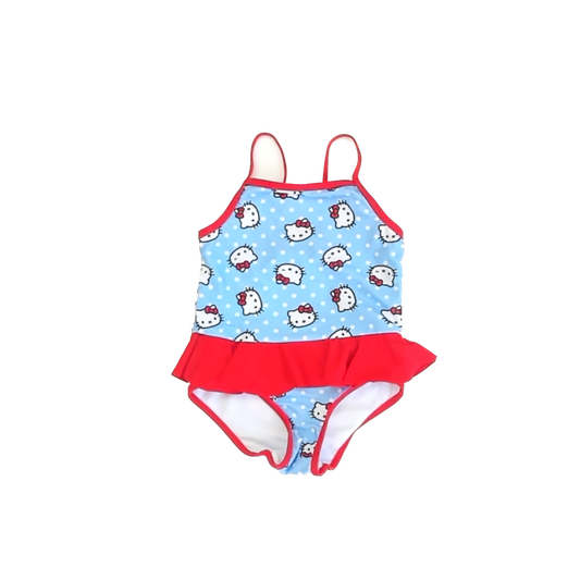 Hello Kitty Girls Blue | Red 1-piece Swimsuit Size: 2T Blue | Red