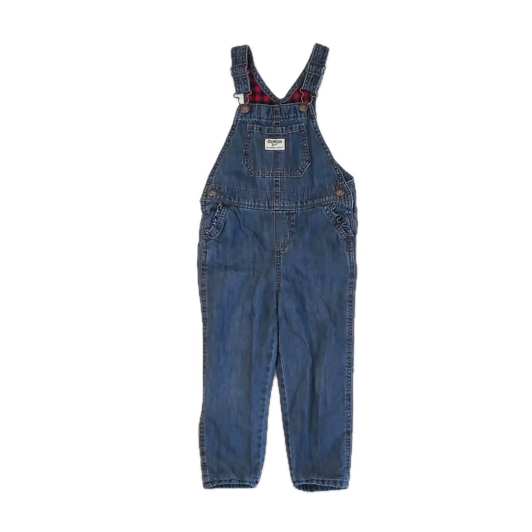 Osh Kosh Girls Blue | Red Overalls Size: 4T Blue | Red
