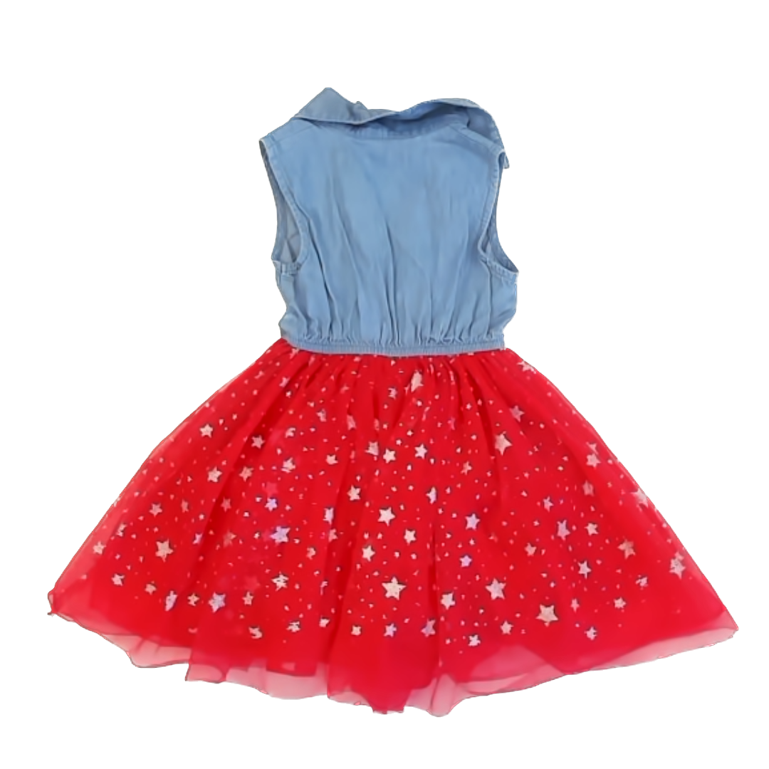 Mickey Mouse Girls Blue | Red Dress Size: 2T Blue | Red