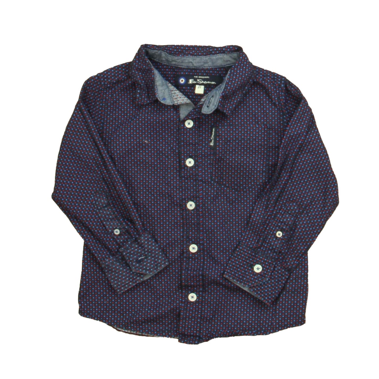 Ben Sherman Boys Blue | Red Button Down Long Sleeve Size: 2T Blue | Red