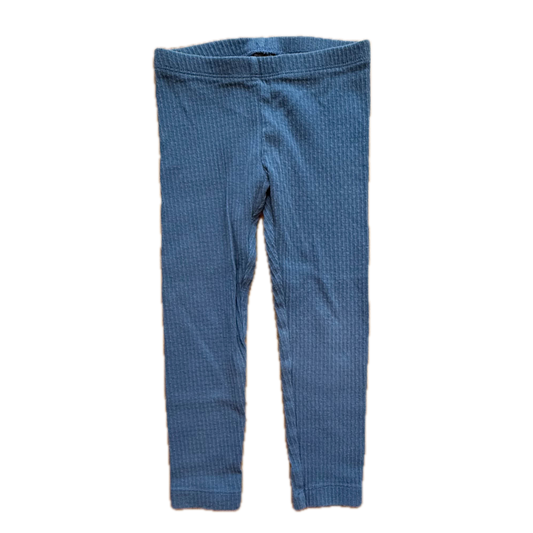 Tea Collection Girls Blue Ribbed Leggings Size: 4T Blue Ribbed