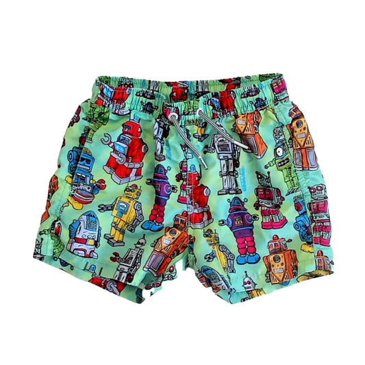 Boardies. Boys Blue Robots Trunks Size: 3-4T Blue Robots