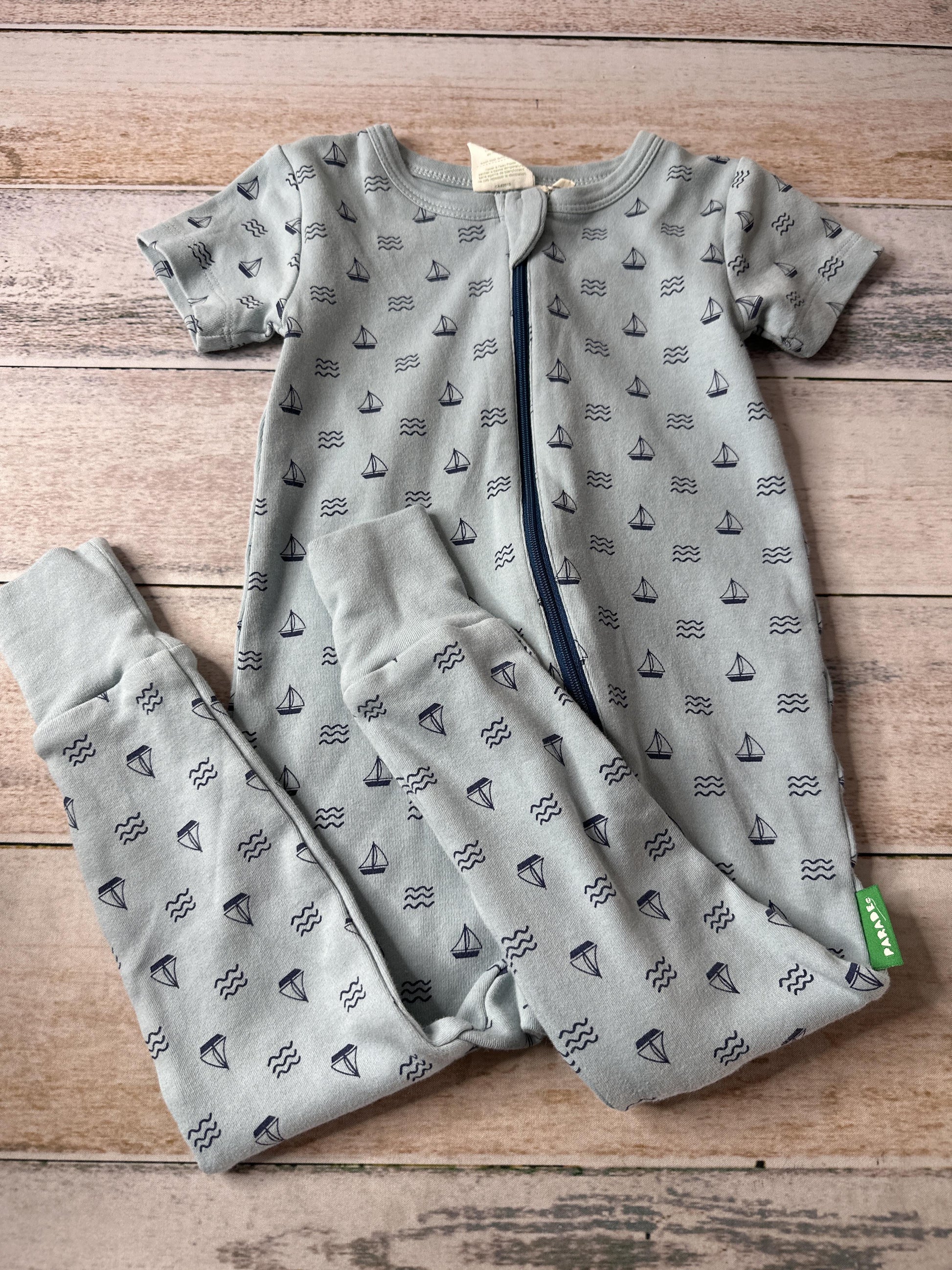 Parade Boys Blue | sail boats Romper Size: 2T Blue | sail boats