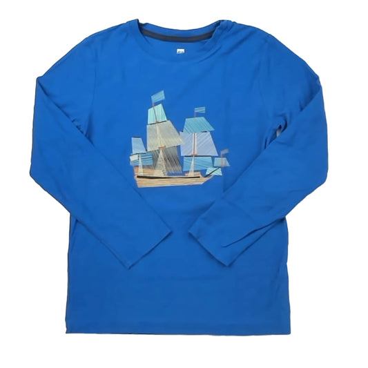 Tea Collection Boys Blue Sailboat Long Sleeve T-Shirt Size: 12 Years Blue Sailboat