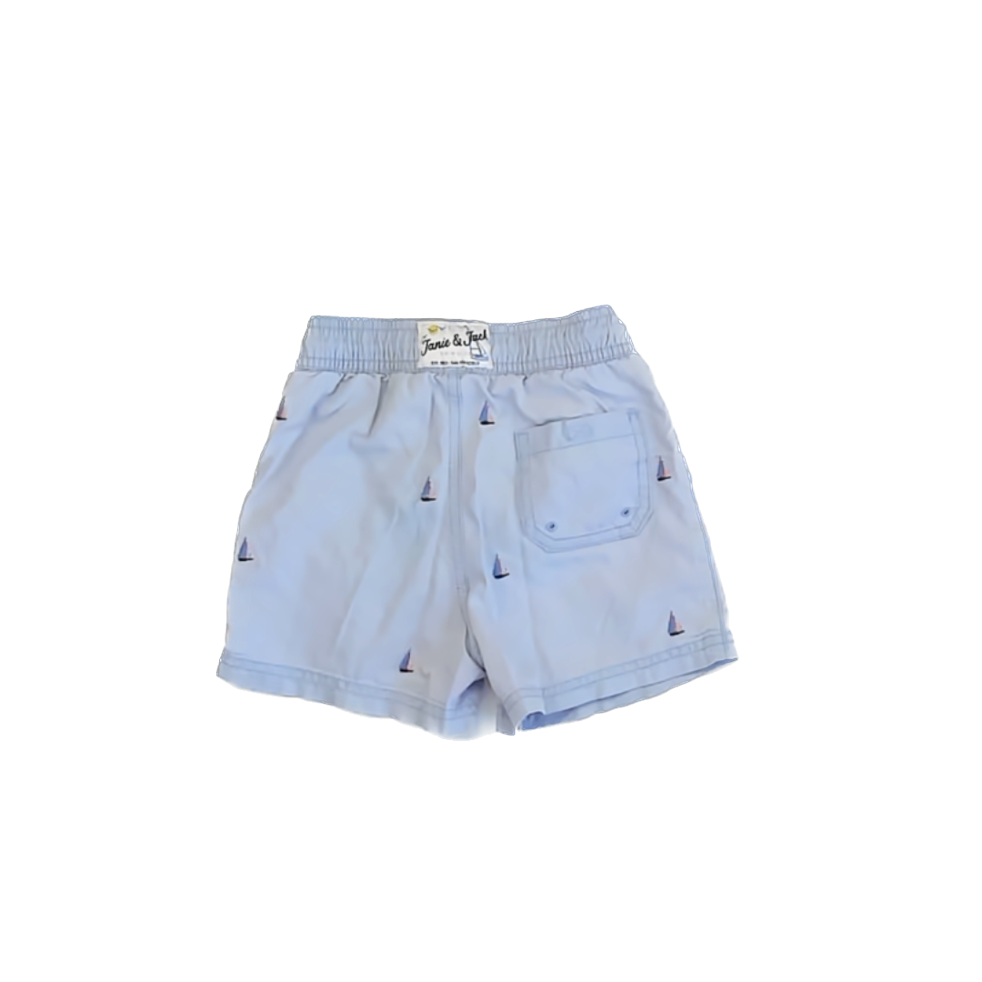 Janie and Jack Boys Blue | Sailboats Trunks Size: 4T Blue | Sailboats