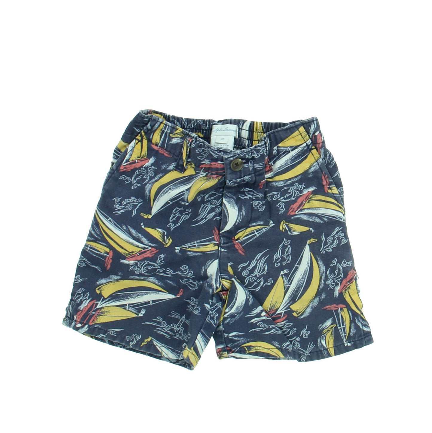 Ralph Lauren Boys Blue Sailboats Shorts Size: 18 Months Blue Sailboats