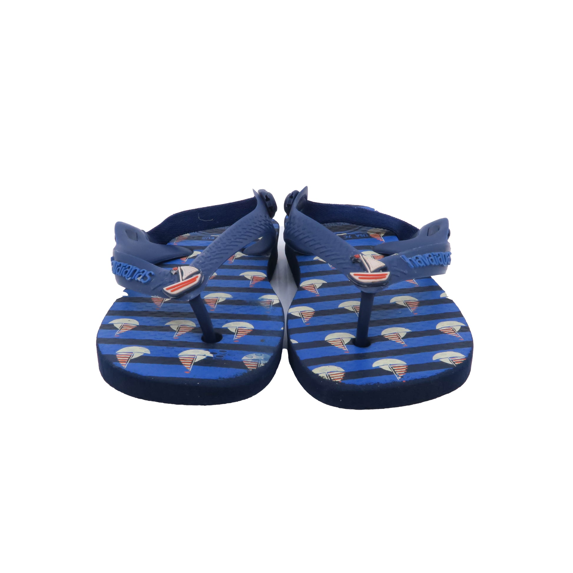 Havaianas Boys Blue | Sailboats Flip Flops Size: 5.5 Toddler Blue | Sailboats