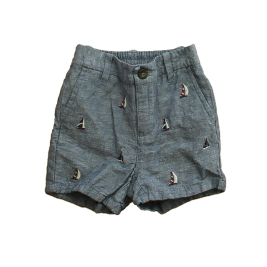 Janie and Jack Boys Blue Sailboats Shorts Size: 6-12 Months Blue Sailboats