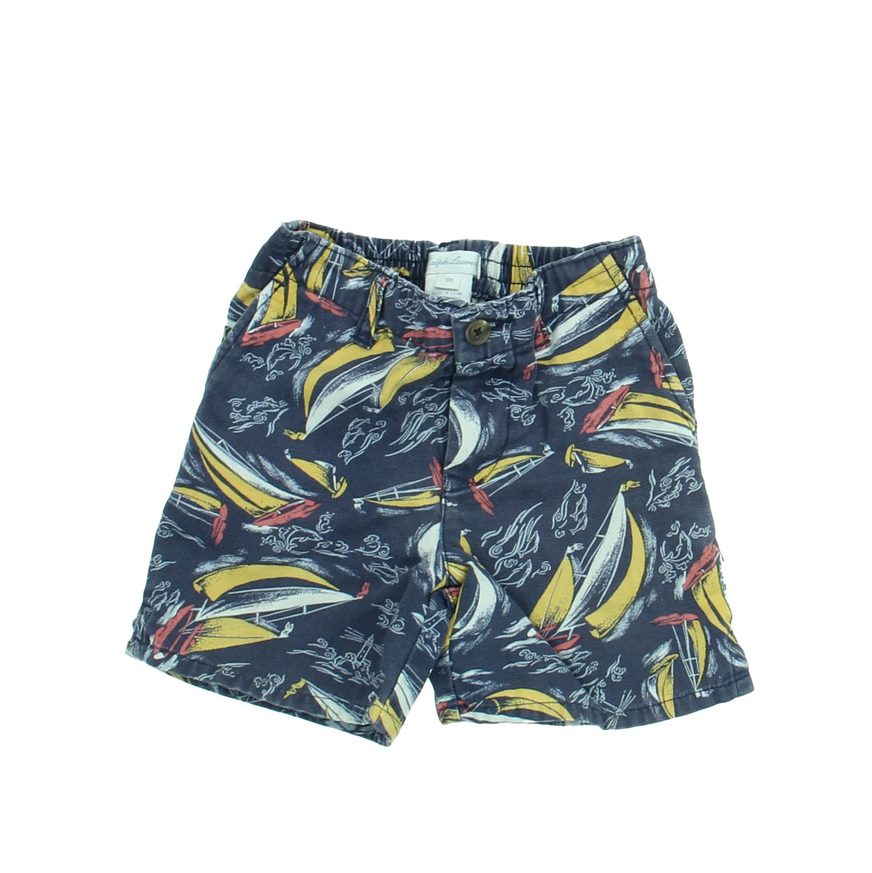 Ralph Lauren Boys Blue Sailboats Shorts Size: 18 Months Blue Sailboats