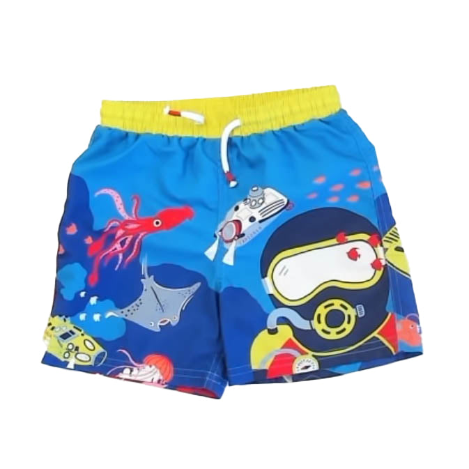 Boden Boys Blue Scuba Diver Trunks Size: 5-6 Years Blue Scuba Diver