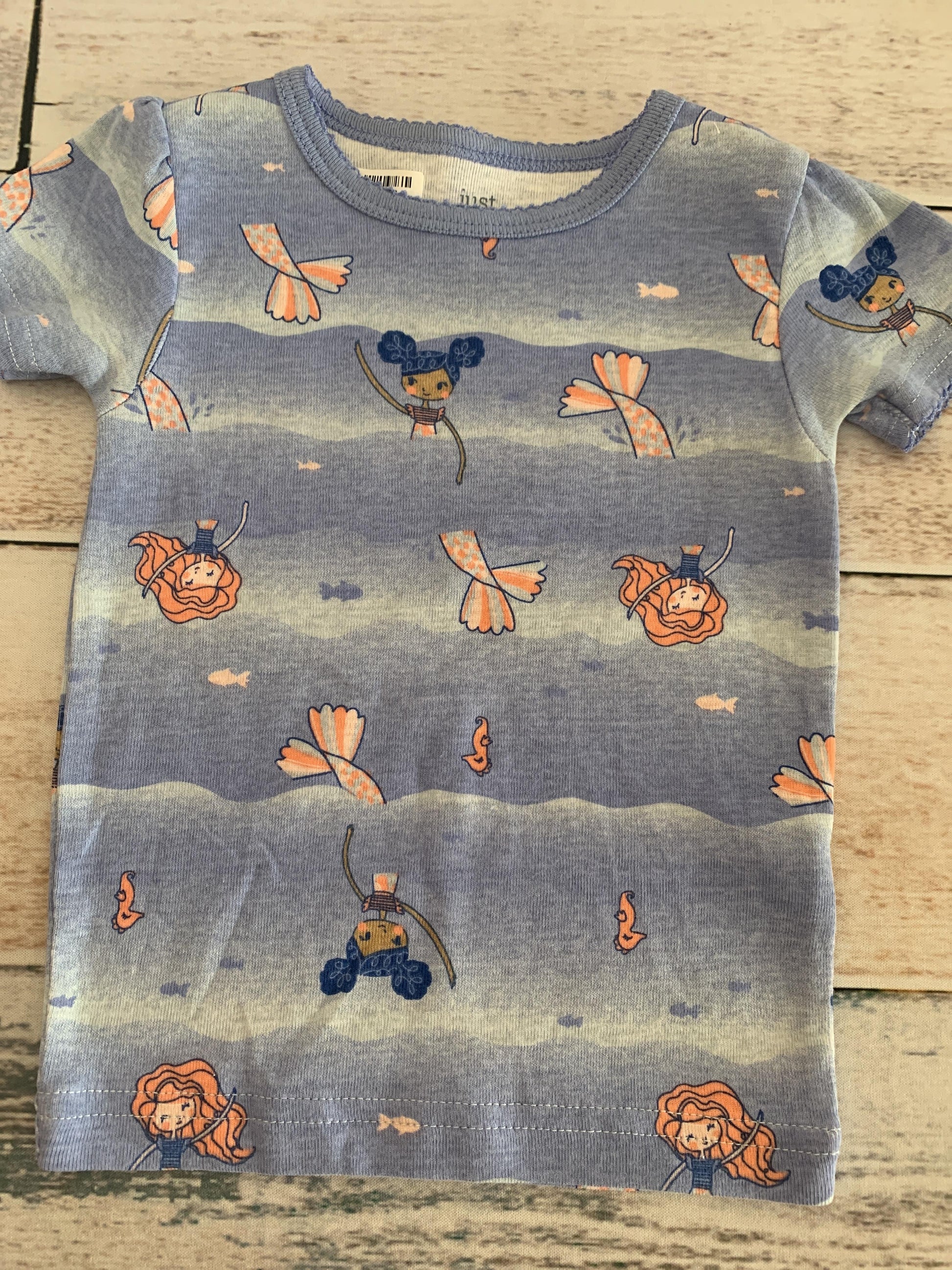Just Born Girls Blue | Sea Animals Pajamas Size: 12M Blue | Sea Animals
