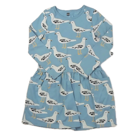 Tea Collection Girls Blue Seagulls Dress Size: 5T Blue Seagulls